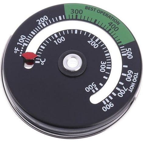 1 pièce thermomètre de poêle magnétique thermomètre de tube de poêle thermomètre de tuyau de cheminée en bois thermomètre de four (1/4)