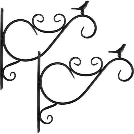 Support Mural pour Pots de Fleurs Noir Robuste et Crochet Suspendu pour Balcon et Mur Porte Plante Décoratif pour Jardin Intérieur et Extérieur Lot (1/5)