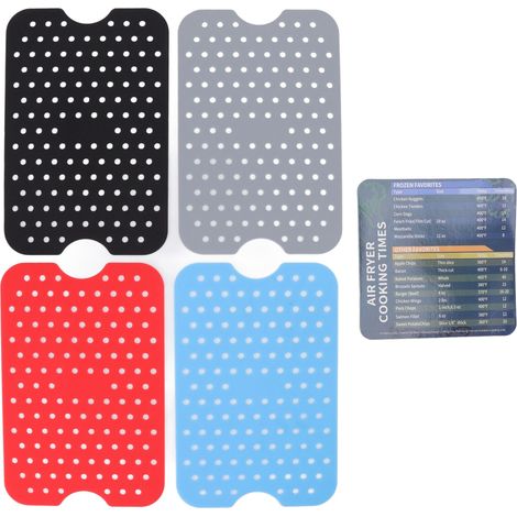 4 Pièces Tapis en Silicone Réutilisable pour Friteuse sans Huile, Résistant à Haute Température, Matériau Alimentaire avec Autocollant Magnétique
