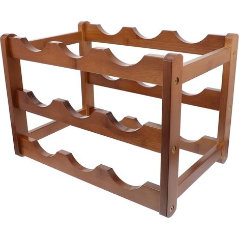 Porte-Bouteilles pour Bouteilles de Vin Support de Rangement Bambou Étagère de Présentation pour Maison (1/5)