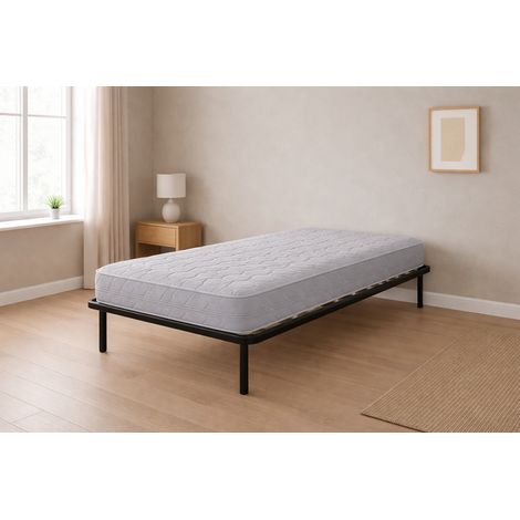 Matelas 70x190 + Sommier Démonté + pieds Offerts Mousse rembourrage 100 % polesther - âme 100 % polyuréthane poli lattex Indéformable - Déhoussable Housse Lavable - Hauteur 19 cm - Soutien Trés Ferme
