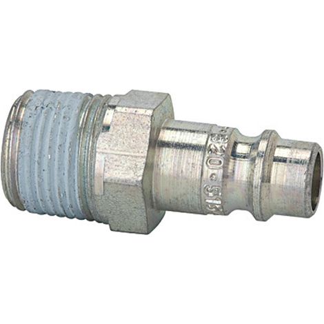 Riegler Nippel für Kuppl. NW 7,2-7,8, Stahl gehärtet/verz., R 1/8 AG PTFE (1/2)