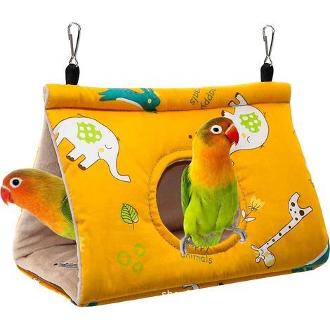 Perroquet Hamac Nid D'oiseau Chaud Doux Hamac en Peluche Suspendu Cage Tente pour Perruche Calopsitte Amazones Cacatoès Canari Cage Jouet M (1/4)