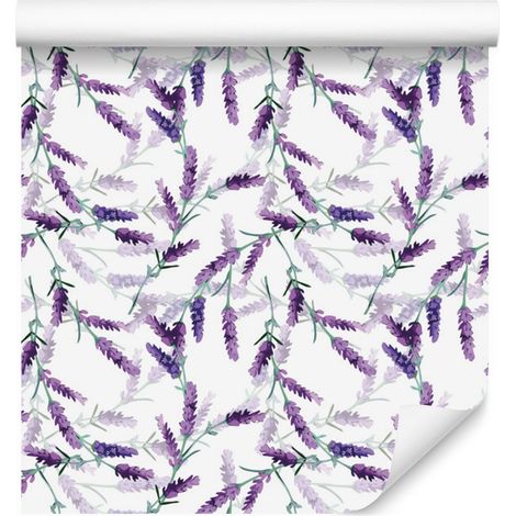 Papel pintado de lavanda para salón y dormitorio, 50x1000 cm. (1/5)