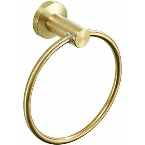 304 Stainless Steel Round Wall Mounted Towel Rail for Bathroom or Kitchen Gold Towel Bar Shower Bathroom Accessories 16cm (1/5)