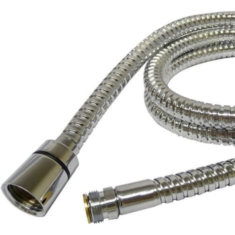 Flexible De Douche - Acier Inoxydable - 200 Cm - Raccord Mâle - Chromé - 1 Pièce (1/2)