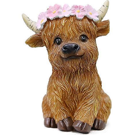 【Décoration d'Table】 【Wreath Calf】 Ornement Taurillon Highland Style Cowboy pour Maison, Jardin et Ferme (1/3)