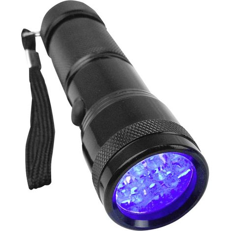 Lampe torche LED UV 395-400 nm 40382 – 14 LEDs – Alimentation à pile – Boîtier en aluminium pour durcissement d'encres et adhésifs – Berger & Schröter (1/6)