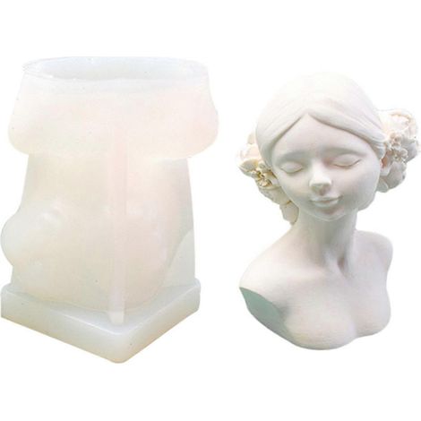 Moules à bougies en résine en forme de fille, outil de fabrication de bougies, moule en argile, moules en silicone pour les amateurs de loisirs créatifs. (1/4)