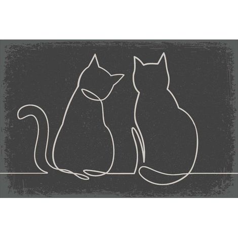 Alfombra de terciopelo 2 gatos 45x75cm - Mercurio