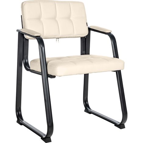 Sedia Visitatore Canada B in Similpelle crema