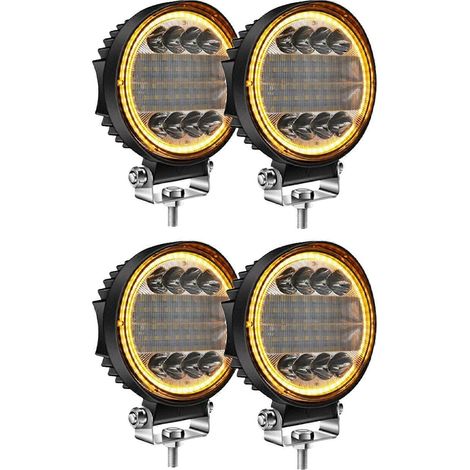 projecteurs de travail LED de 5 pouces combinés, faisceau large et spot, pour conduite hors route, antibrouillard ambré()