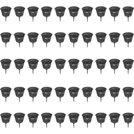 Lot de 50 paniers d'engrais pour bonsaï avec couvercle, pots à nutriments pour plantes de bonsaï, plantes succulentes, orchidées (petit, noir) (1/5)