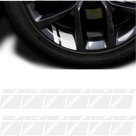 Packung mit 12 reflektierenden Klebestreifen für Autofelgen, für erhöhte Sicherheit, kompatibel mit 18- bis 21-Zoll-Reifen (weiß) (1/5)