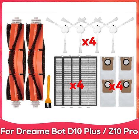 Accessoire pour aspirateur robot Dreame Bot D10 Plus / RLS3D / Z10 Pro / L10 Plus : brosse latérale, filtre et sac à poussière. (1/5)