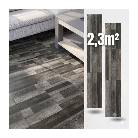 Pannelli Pavimento Vinilici Autoadesivi Grigio Legno 2,3 m² (1/5)