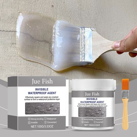 Adhésif/revêtement invisible et imperméable pour la rénovation, la réparation de fuites, le calfeutrage, résistant à l'usure et à l'eau, ne s'écaille pas – 100 g + pinceau -- AKRACING (1/5)