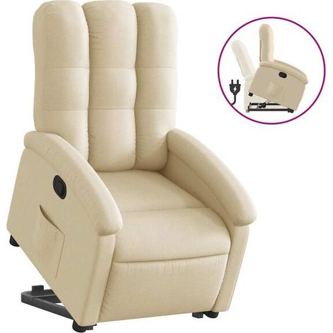 Fauteuil inclinable en tissu beige (1/5)