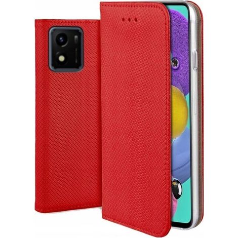 Librería cerrada roja con tapa para Vivo Y01 + cristal (1/5)