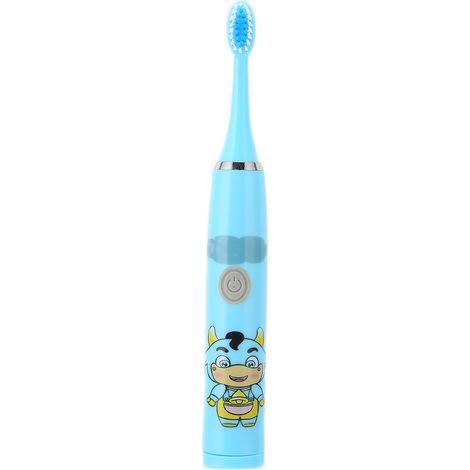 Brosse à dents électrique enfant poils souples nettoyage dentaire cartoon bleu (1/5)
