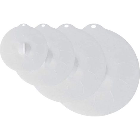 Ventouse Couvercle Silicone pour Bol Casserole Poêle Assiette,Éco Couvercle en Silicone Cuisine Cuisson,Lot de 4,Couvercle Universel Hermetique Garder les Alimentaire Fraicheur,Réutilisables,Sans BPA (1/5)