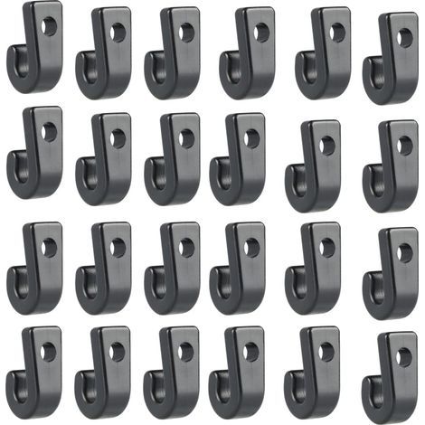 CCYKXA 50Pcs Kayak J Hooks Black Nylon, Durable Plastic Kayak Tie Down Hooks, J Shaped Hooks for Kayak Bungee Cord Canoes Boats Paddle Board Yacht Dinghy Rowing Boat