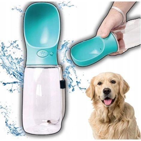 Borraccia portatile per cani e gatti, 350 ml, blu (1/5)