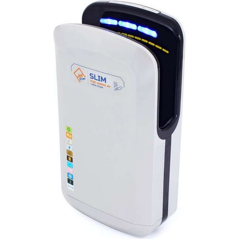 Jet Dryer Händetrockner - Hochgeschwindigkeits-Händetrockner Slim, ABS-Kunststoff, silbern 8596220006455
