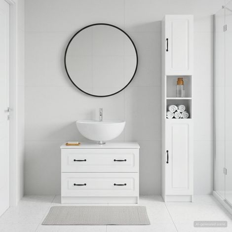 vidaXL Ensemble de 2 meubles de salle de bain UTRECHT Blanc brillant (1/5)