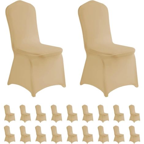 LZY 20 Stück Stretch-Stuhlhussen aus Spandex für Hochzeitsfeiern, Bankettstühle (Champagner, 20) (1/5)