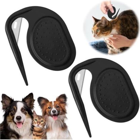 Coupe nœud chat - Non spécifié - Lot de 2 - Noir - Outil de toilettage - Démêlant efficace (1/4)