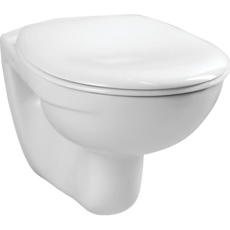 Pack WC NORMUS Vitra cuvette suspendue standard 54x36cm avec abattant - VITRA - 6855N003-6064 (1/2)