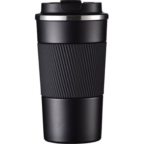 Vakuumisolierter Edelstahl-Reisebecher mit auslaufsicherem Deckel Wiederverwendbarer Kaffeebecher oder Wasserflasche BPA-frei ca 380 ml Hält 6 12 12
