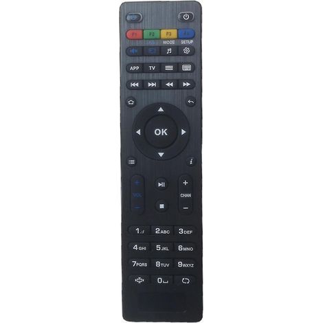 Schwarze Fernbedienung für Wohnzimmer-TV-Boxen, kompatibel mit den Modellen Mag254, Mag250, 255 und 257. (1/4)