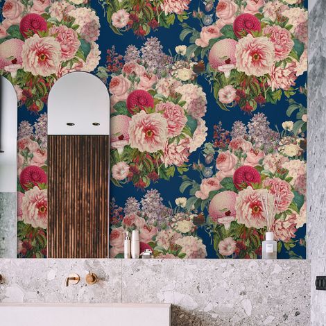 Carta da Parati Bouquet Floreale in Fogli di Carta, 250x200cm (1/5)