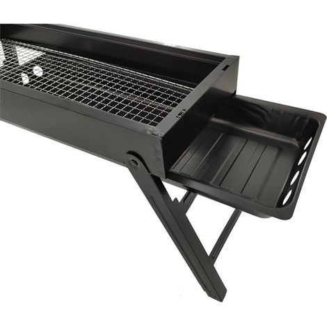 Parrilla de carbón multifuncional, plegable y portátil, sin humo, para acampar y picnics (60,2 x 22,2 x 32,8 cm) con rejillas para asar. (1/3)