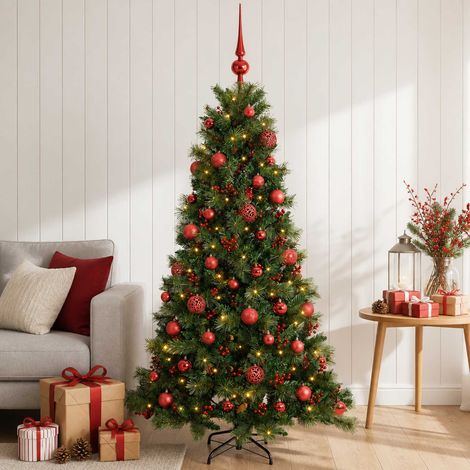 vidaXL Artificial Christmas Tree with Bauble 150 cm 150 LEDs (1/5)