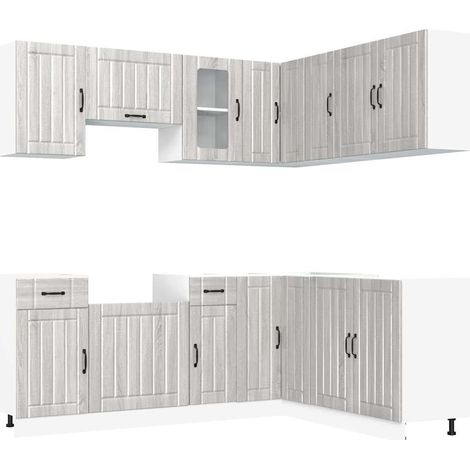 Maison Exclusive - Mueble cocina Kalmar sonoma gris 11 pzas mader