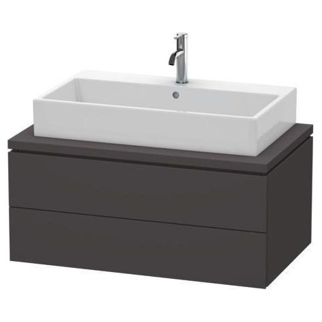 Meuble vasque L-CUBE 920x547mm 2 tiroirs blanc mat ES Ah centre