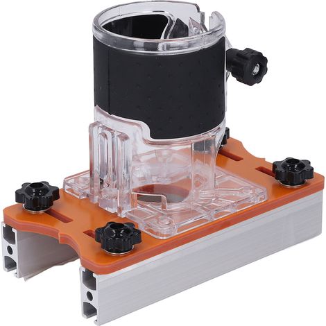 Socle de défonceuse avec couvercle transparent, support de fraisage et de rainurage, kit de fixation pour affleureuse à bois, réglage 6-56 mm (1/5)