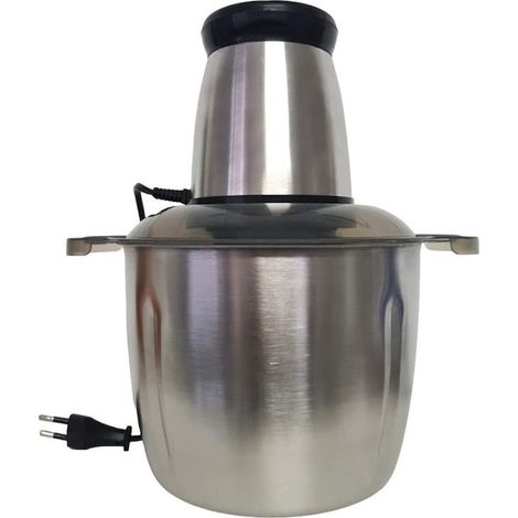 Hachoir électrique universel, multifonctionnel, 4 lames en acier inoxydable de haute qualité, bol en acier inoxydable, capacité de 3 L, gris/noir (1/5)