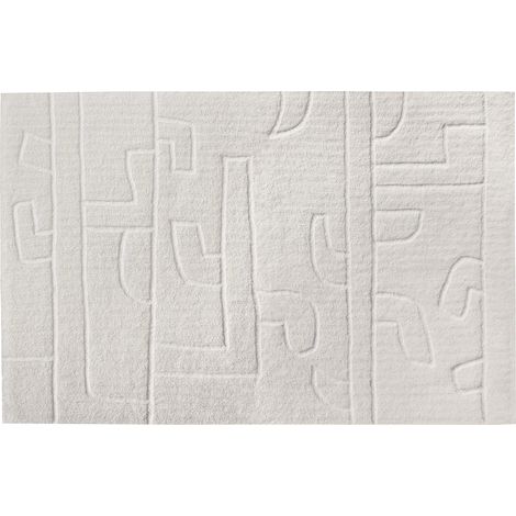 Tappeto in rilievo 160 x 230 cm in Lana della Nuova Zelanda di artigianato 1400 g/m2 Avorio - CORALIE (1/3)