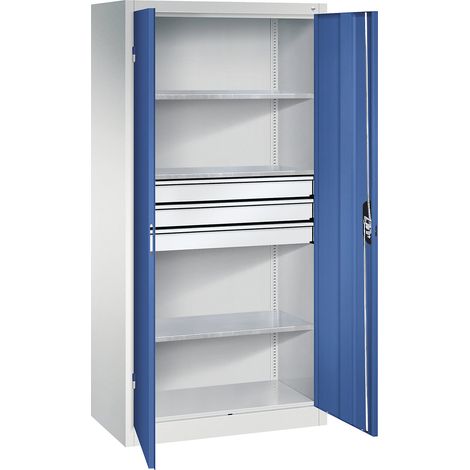 C+P, Armoire d'atelier à portes battantes avec tiroirs, l x p
