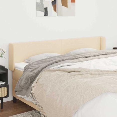 vidaXL Cabecero de tela color crema 183x16x78/88 cm (1/5)