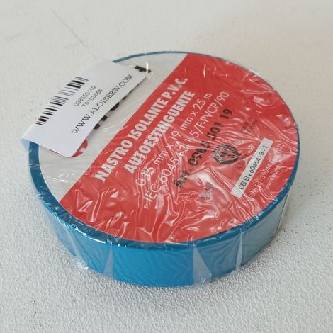 Nastro isolante blu 0,15 x 19mm x 25mt in pvc autoestinguente (1/2)