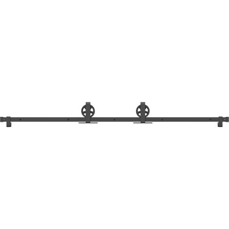 Kit de quincaillerie de porte coulissante 200 cm Acier Noir CFW42508 (1/5)