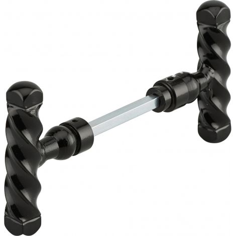 Paire de boutons torsadés pour porte d'entrée, fer, carré 6mm, 1 portée, noir (1/2)