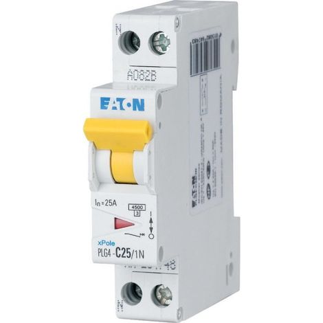 Eaton 264748 xPole Modular Circuit Breaker PLG4-C25/1N - 25A, C-curve, 1P+N