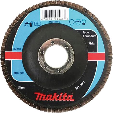 MAKITA ŚCIERNICA LISTKOWA CORUNDUM 125x22,23mm P 60 ALUMINIUM, STAL, METAL, DREWNO
