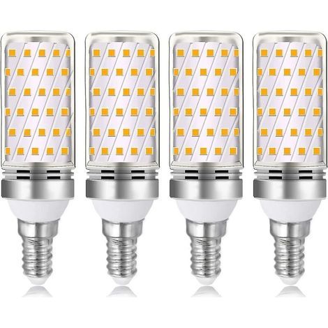 Ampoule LED E14 16w blanc chaud 3000k 1600lm, équivalent lampe halogène E14 100w 120w, AC 230v, non dimmable, 4 pièces (1/5)
